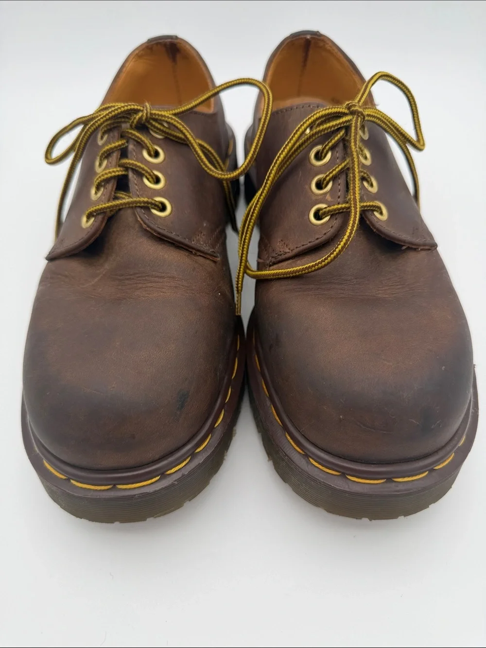 Vintage Dr. Martens Made in England Aztec Crazy Horse 1561 4 Hole Brown Oxford 6